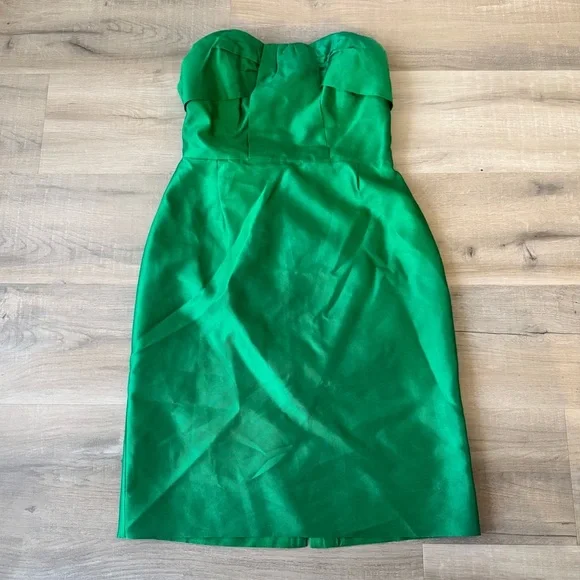 Kate Spade emerald green silk strapless cocktail dress - size 4 (Small) - Picture 3 of 7